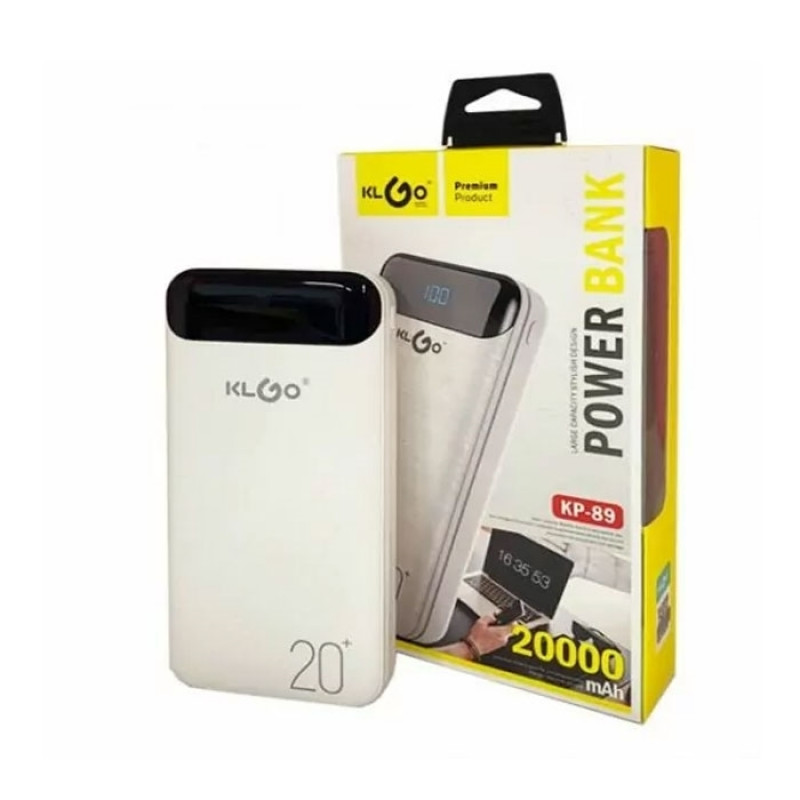 Power Bank KLGO KP-89 20000mAh With Port for USB-A - Color: White