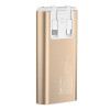 PZX V23 Power Bank 20000Mah with Dual Cables Built-in Type C and Lightning Cables - Color: Gold