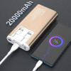 PZX V23 Power Bank 20000Mah with Dual Cables Built-in Type C and Lightning Cables - Color: Gold