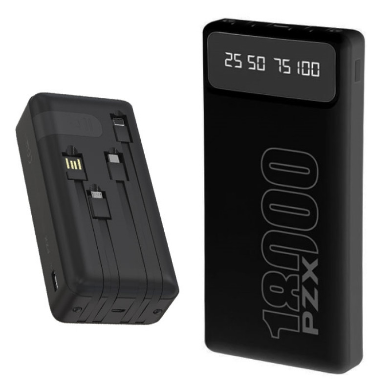 Power Bank C163 With 1 USB-A Port 18000mah -Color: Black