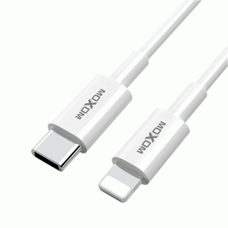 Moxom MX-CB113 PD Data charging cable 30W 6A From Type-C To IP - Color: White