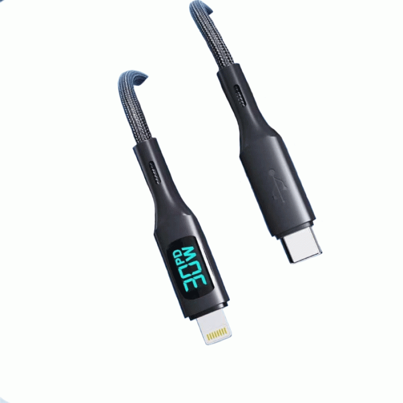 Moxom MX-CB166 PD 30W Type C to Lightning Charging Cable - Color: Black