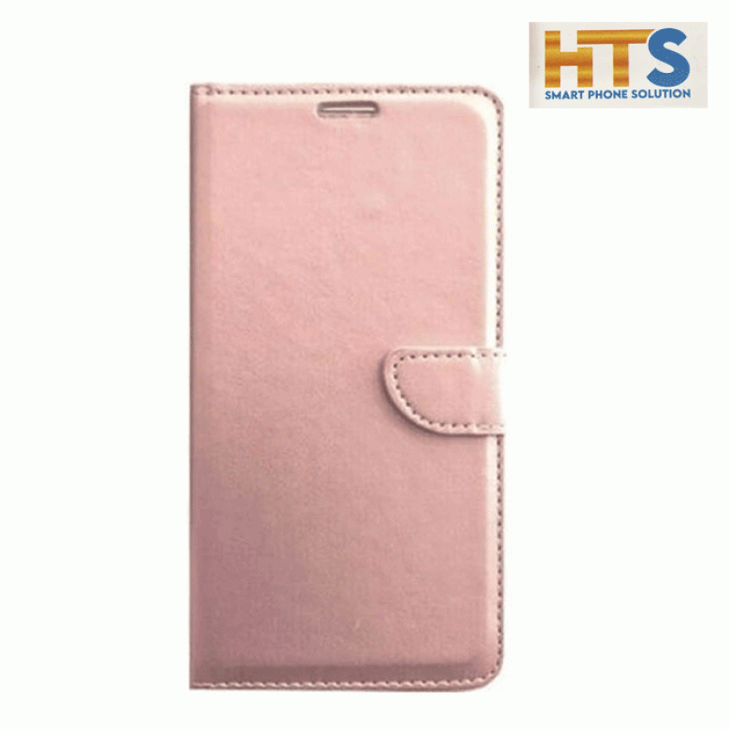 HTS Book Cover Stand Leather Wallet with Clip For Xiaomi Redmi 9A / Redmi 9AT - Color-Rose Gold