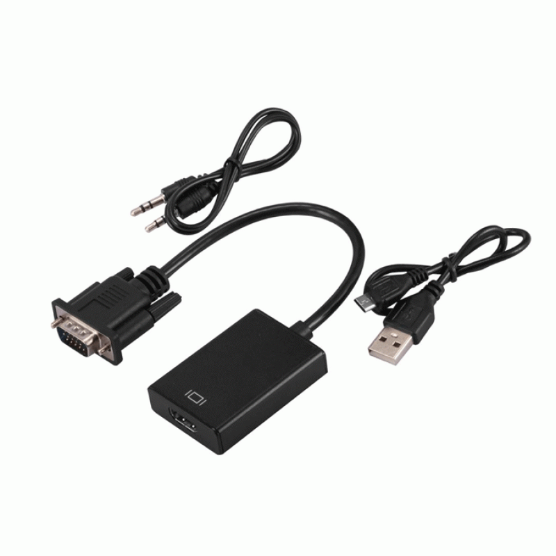 1080p USB Audio Power Converter Cable for PC to HDTV Vga Male to Female HDMI vga to HDMI Adapter