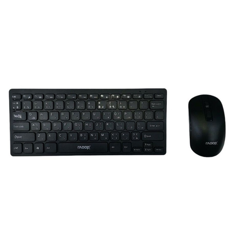 Raoop MK666 Wireless Keyboard & Mouse Combo - Color: Black