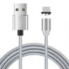 X-Cable Metal Magnetic Braided Cable USB σε Type C (1.2m) with detachable plug- Color: Silver