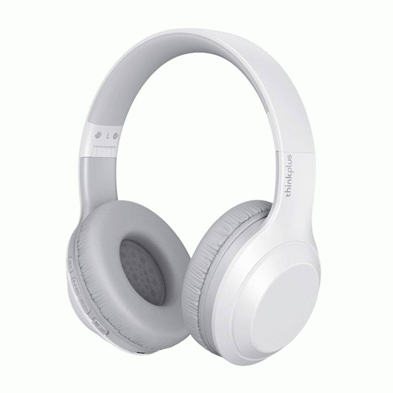 Lenovo thinkplus TH10 Wireless Stereo Headphone Bluetooth Earphones Music Headset with Mic  - Color: White