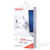 Kingleen Ε65 Fast Laptop / Mobile Charger 65W With USB A Cable To TYPE C - Color: White