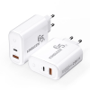 Kingleen Ε65 Fast Laptop / Mobile Charger 65W With USB A Cable To TYPE C - Color: White