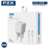 PZX P45 PD Fast Charging Charger SmartPhone With 1 Type-C Port And Cable Type-C 20W - Color: White