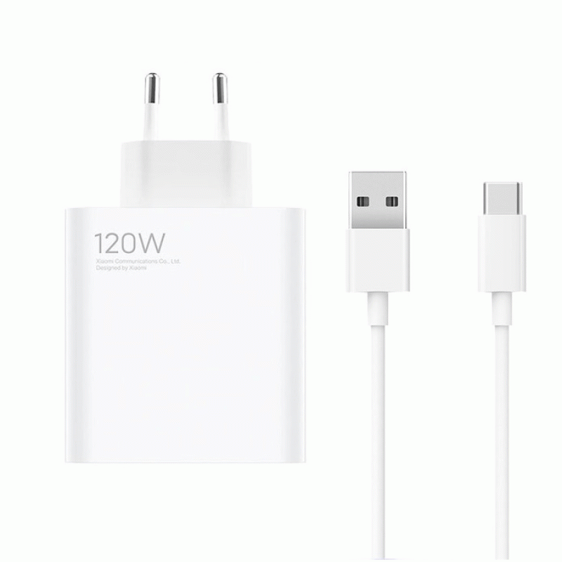 OEM Super Fast Charger SmartPhone MI120WMax With 1 USB Port And Cable to TYPE C 120W - Color: White