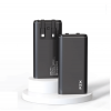 PZX V23 Power Bank 20000Mah with Dual Cables Built-in Type C and Lightning Cables - Color: Black