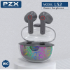 PZX L52 Gaming Bluetooth Earphone with Colourful light TWS volume control Noise cancellation 300mAh - Color: Black