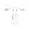 PZX C882E Traveling USB Charger with Charging Cable Lightning Set - Color: White