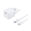 PZX P45 PD Fast Charging Charger SmartPhone With 1 Type-C Port And Cable To Lightning 20W - Color: White