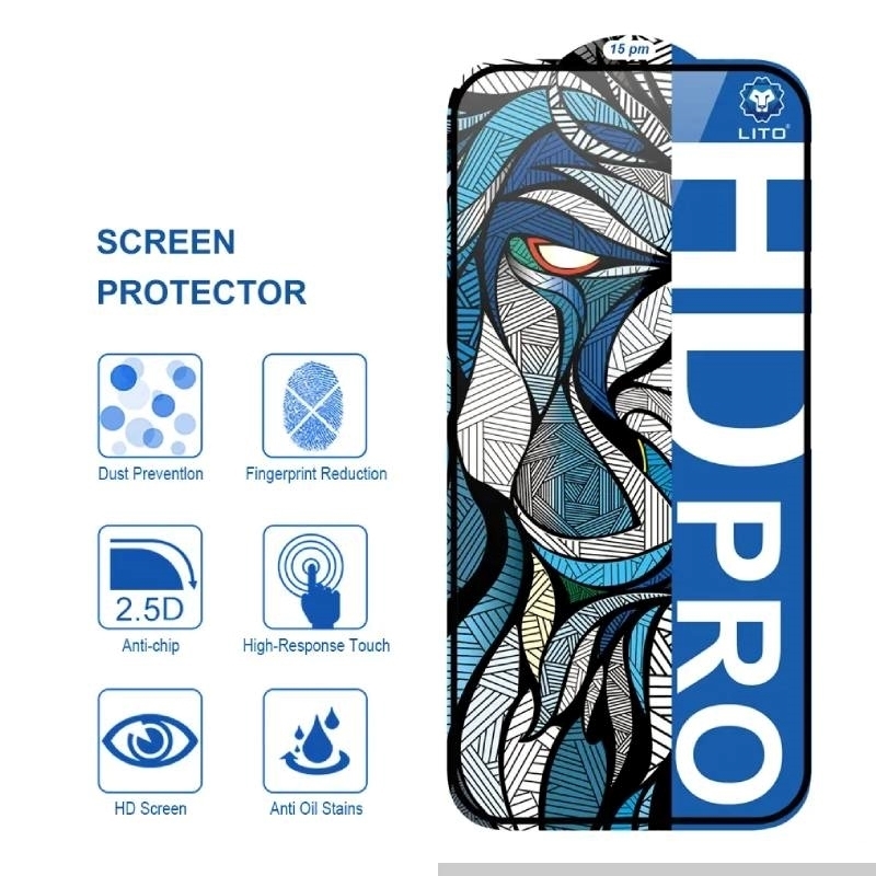 Lito Προστασία Οθόνης Full Glass Full Glue HD Pro Tempered Glass για Apple iPhone 16 Pro - Χρώμα: Μαύρο