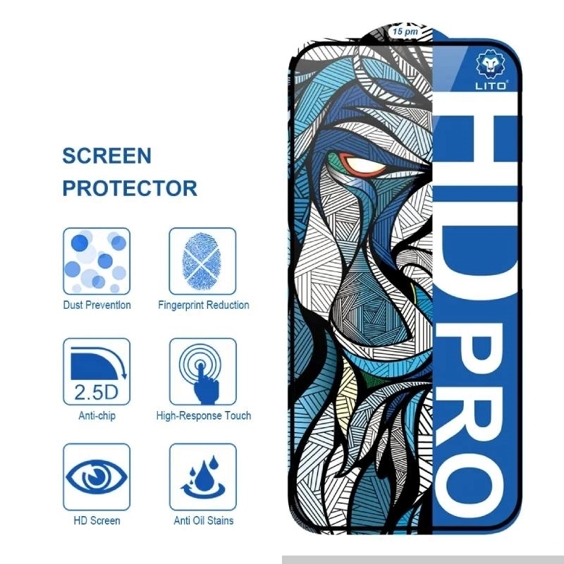 Lito Προστασία Οθόνης Full Glass Full Glue HD Pro Tempered Glass για Apple iPhone 16 Pro Max - Χρώμα: Μαύρο