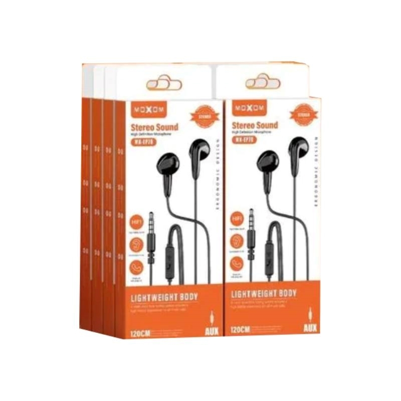 Moxom MX-EP70 Earbuds Stereo Sound Handsfree με Βύσμα 3.5mm - Black