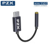 PZX-1507 Μετατροπέας USB-C Male ΣΕ AUX 3.5mm Adaptor With Cable 20cm - Χρώμα: Μαύρο