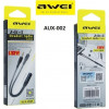 Awei AUX-002 Cable 3.5mm Female - 2x 3.5mm Male 20cm - Μαύρο