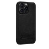 COBLUE CBSA24 LEATHER INCLUSIVE ANTI DROP STAND PHONE CASE FOR APPLE IPHONE 12/12 PRO - BLACK