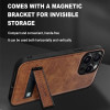 COBLUE CBSA24 LEATHER INCLUSIVE ANTI DROP STAND PHONE CASE FOR SAMSUNG GALAXY S22 ULTRA - BROWN