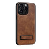 COBLUE CBSA24 LEATHER INCLUSIVE ANTI DROP STAND PHONE CASE FOR APPLE IPHONE 12 PRO MAX - BROWN