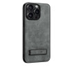 COBLUE CBSA24 LEATHER INCLUSIVE ANTI DROP STAND PHONE CASE FOR APPLE IPHONE 12 PRO MAX - GREY