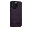 COBLUE CBSA24 LEATHER INCLUSIVE ANTI DROP STAND PHONE CASE FOR APPLE IPHONE 12/12 PRO - PURPLE