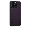 COBLUE CBSA24 LEATHER INCLUSIVE ANTI DROP STAND PHONE CASE FOR APPLE IPHONE 14 PRO - PURPLE